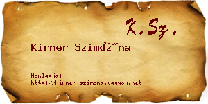 Kirner Szimóna névjegykártya